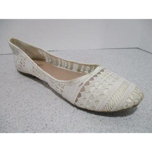 SAC*MOD Mix No.6 Cream ERICIA Open Eyelet Design Round Toe Ballet Flats - Size 8